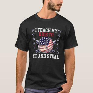 Honkbal leer ik mijn Kinderen slaan en stelen T-shirt