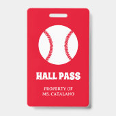 honkbal Leraar Hal Pas schoolkleuren Badge (Achterkant)
