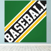 HONKBAL Leuke Dynamische Groen Zwarte Oranje Strep Canvas Afdruk (Insitu (Houten vloer))