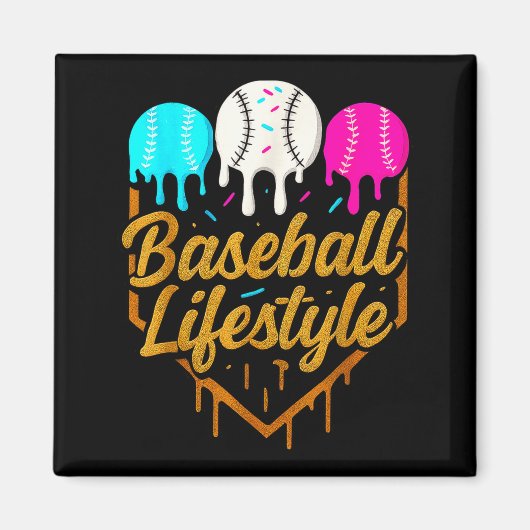 Honkbal levensstijl, Honkbal Drip Ijs Magneet (Voorkant)