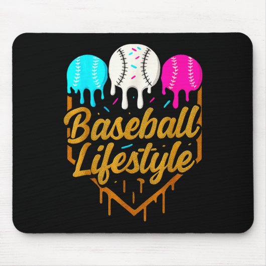 Honkbal levensstijl, Honkbal Drip Ijs Muismat (Voorkant)
