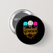 Honkbal levensstijl, Honkbal Drip Ijs Ronde Button 5,7 Cm (Voorkant /achterkant)