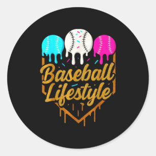 Honkbal levensstijl, Honkbal Drip Ijs Ronde Sticker
