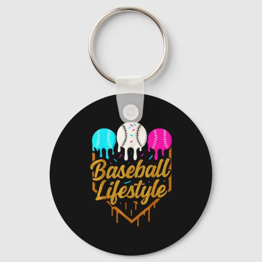 Honkbal levensstijl, Honkbal Drip Ijs Sleutelhanger (Voorkant)