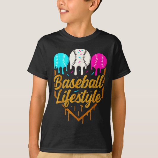 Honkbal levensstijl, Honkbal Drip Ijs T-shirt (Voorkant)