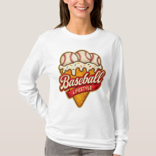 Honkbal Levensstijl IJshoorn Zomer Sporten T-shirt