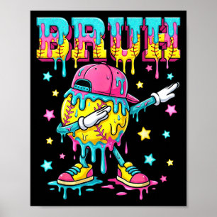 Honkbal levensstijl kleding jeugd druppel honkbal poster