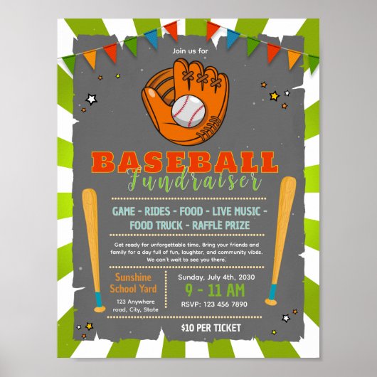 Honkbal lief fundraiservliegtuig poster (Voorkant)