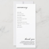 Honkbal Liefde Ceremonie Programma (Achterkant)