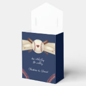 Honkbal Liefde Donkere Marine Sport Wedding Bedankdoosjes (Geopend)