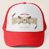 Honkbal Liefde Donkere Marine Sport Wedding Trucker Pet (Voorkant)