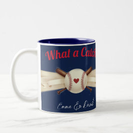 Honkbal Liefde Donkere Marine Sport Wedding Tweekleurige Koffiemok