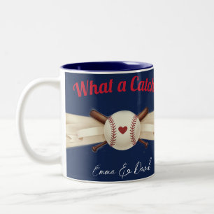 Honkbal Liefde Donkere Marine Sport Wedding Tweekleurige Koffiemok