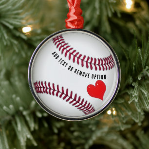 Honkbal Liefde Kerstmis Metalen Ornament