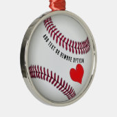 Honkbal Liefde Kerstmis Metalen Ornament (Rechts)