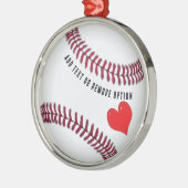 Honkbal Liefde Kerstmis Metalen Ornament (Links)