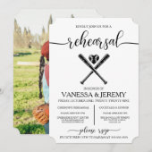 Honkbal Liefde Repetitie Diner Uitnodiging (Voorkant / Achterkant)