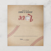 honkbal liefde sport thema bruiloft plaatskaartje (Buitenkant ongevouwen)