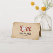 honkbal liefde sport thema bruiloft plaatskaartje (Achterkant)