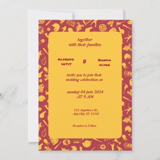 Honkbal liefde sport thema bruiloft uitnodigingen (Voorkant)