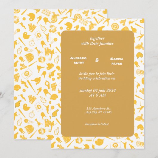 Honkbal liefde sport thema bruiloft uitnodigingen (Voorkant / Achterkant)