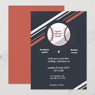 Honkbal liefde sport thema bruiloft uitnodigingen