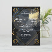 Honkbal liefde sport thema bruiloft uitnodigingen (Staand voorkant)