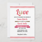 Honkbal Liefde Sport Thema Trouwen Kaart (Voorkant)