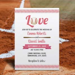 Honkbal Liefde Sport Thema Trouwen Kaart