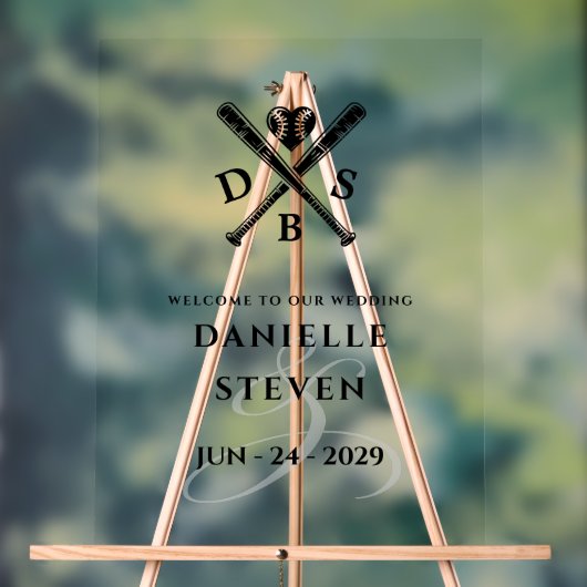 Honkbal Liefde Welkom Acryl Bord (Neutraal)