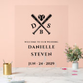 Honkbal Liefde Welkom Acryl Bord (Huwelijk)