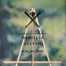 Honkbal Liefde Welkom Acryl Bord