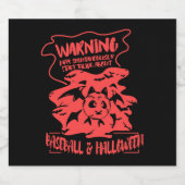 Honkbal liefhebber Halloween cadeau kostuum Sparkling Wijnetiket (Enkel label)