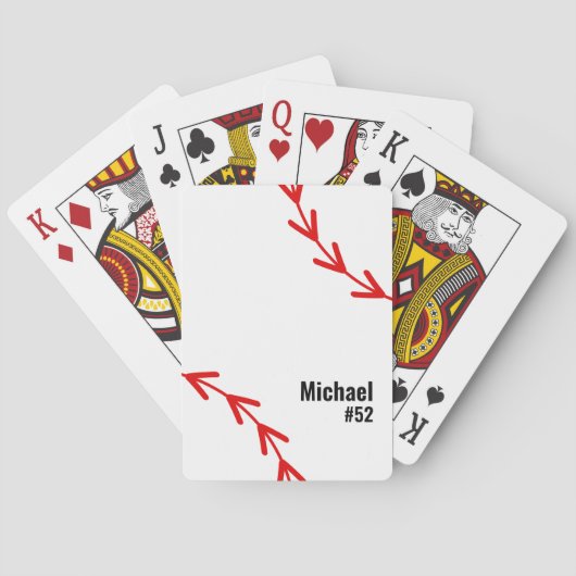 ⚾ Honkbal liefhebbers naam + Jersey nummer Pokerkaarten (Achterkant)