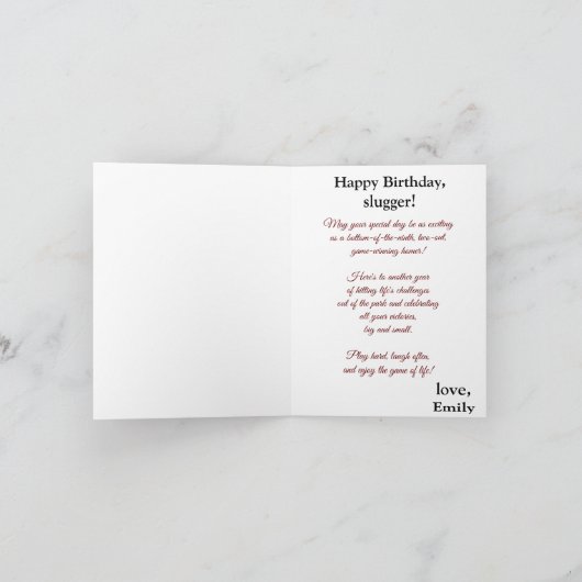 Honkbal liefhebbers Waterverf Splash Verjaardag Kaart (Binnen)