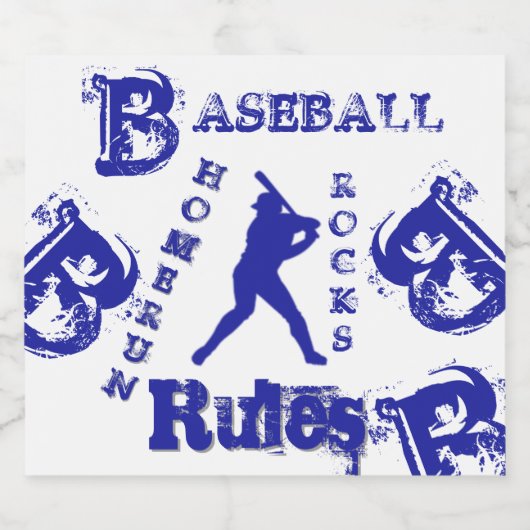 Honkbal Likeurfles Etiket (Enkel label)