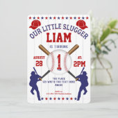 Honkbal, Little Slugger, Jongen 1e verjaardag Kaart (Staand voorkant)