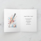 Honkbal Lovers Waterverf Splash Verjaardag Kaart (Binnen)