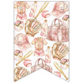 Honkbal luxe meisje verjaardag vlaggetjes (Eerste vlag)