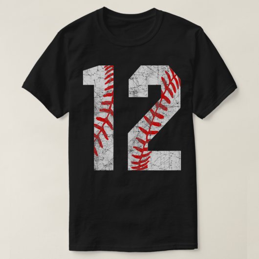  honkbal mam 12 jersey honkbal favoriet p t-shirt (Design voorkant)