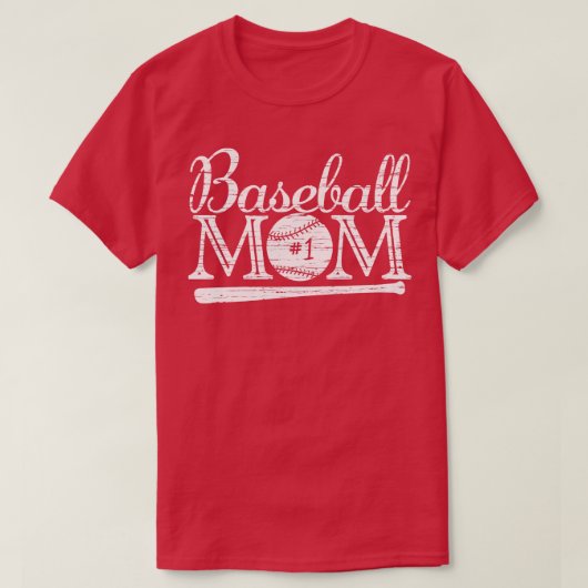  honkbal mam 1 favoriete speler grootste fan t-shirt (Design voorkant)