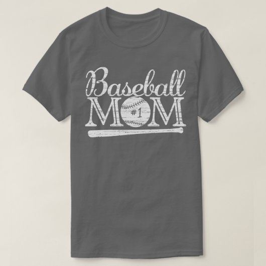  honkbal mam 1 favoriete speler grootste fan t-shirt (Design voorkant)