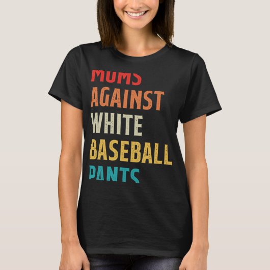 honkbal mam  moeders tegen witte honkbal p t-shirt (Voorkant)