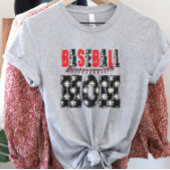  honkbal mam-verdrietig bloemmotief t-shirt