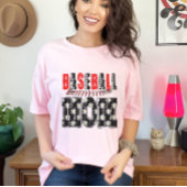  honkbal mam-verdrietig bloemmotief t-shirt