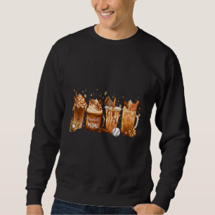 Honkbal Mama Herfst Coffee Latte Herfst Drinken ou Trui