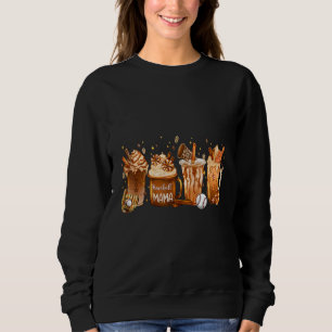 Honkbal Mama Herfst Koffie Latte Herfst Drinken ou Trui