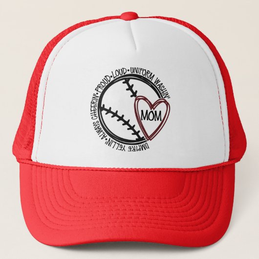 Honkbal mama - luid en trots trucker pet (Voorkant)