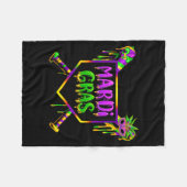 Honkbal Mardi Gras Carnaval Feest Masker Ijs Fleece Deken (Voorkant (Horizontaal))