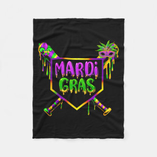 Honkbal Mardi Gras Carnaval Feest Masker Ijs  Fleece Deken
